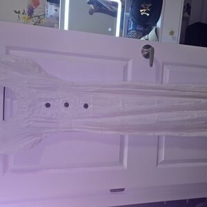 White Button-Front Maxi Dress